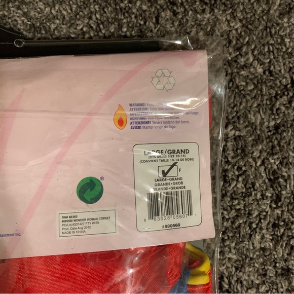 Wonder Woman Costume Corset Super Hero Dress Up Halloween size Large - Picture 6 of 6